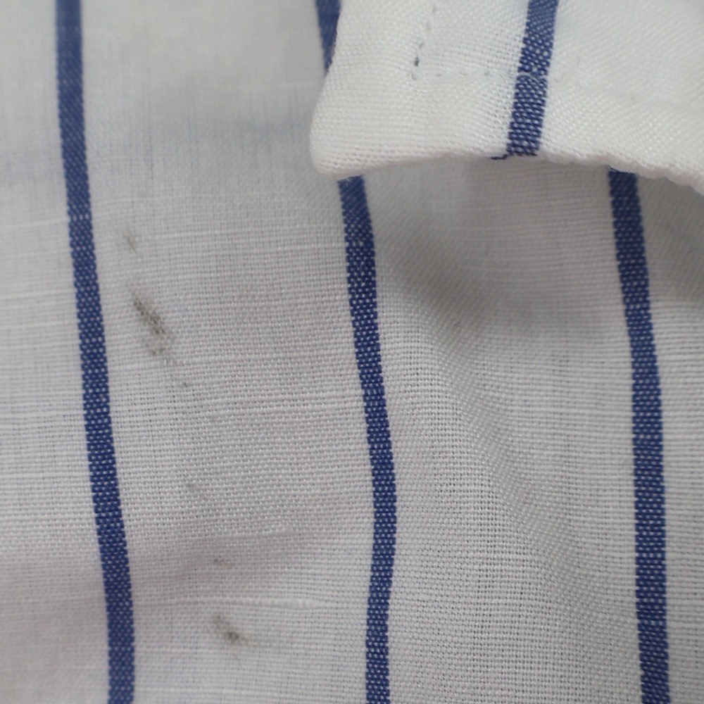 Frank & Eileen Eileen White Blue Stripe Cotton Linen Button Down Italy Sz S EUC - Picture 8 of 10
